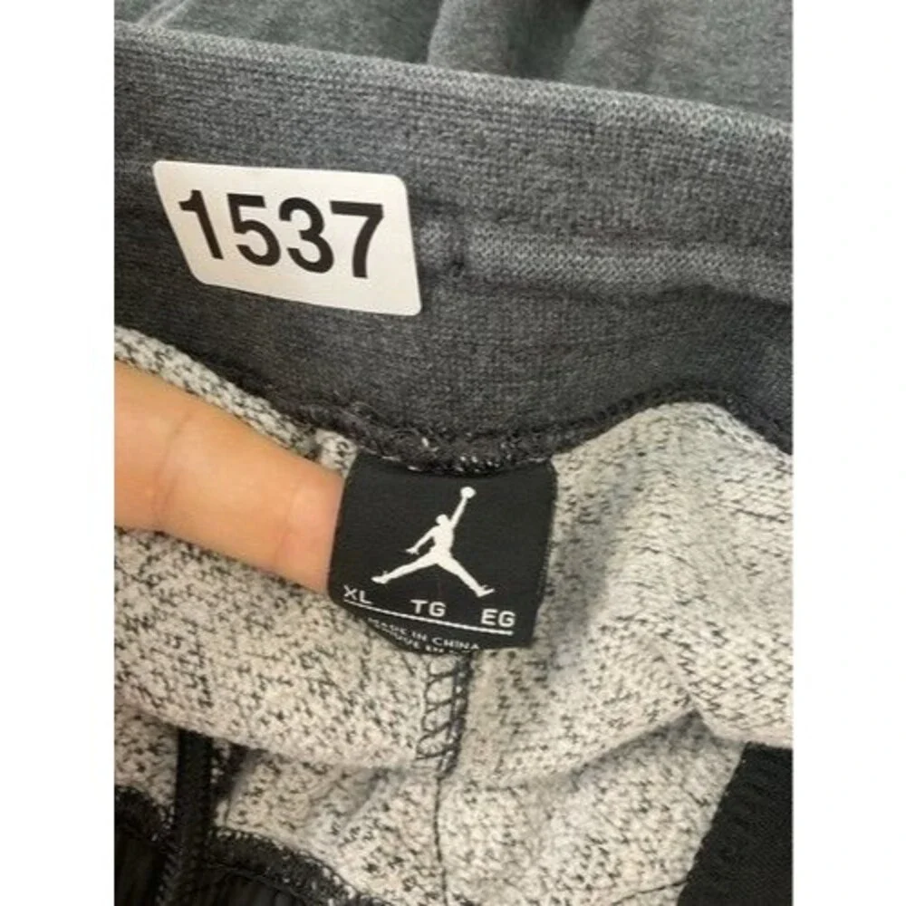 Nike Air Jordan Black Jumpman‎ Fleece Quilted Tapered Joggers Men Size XL Rare